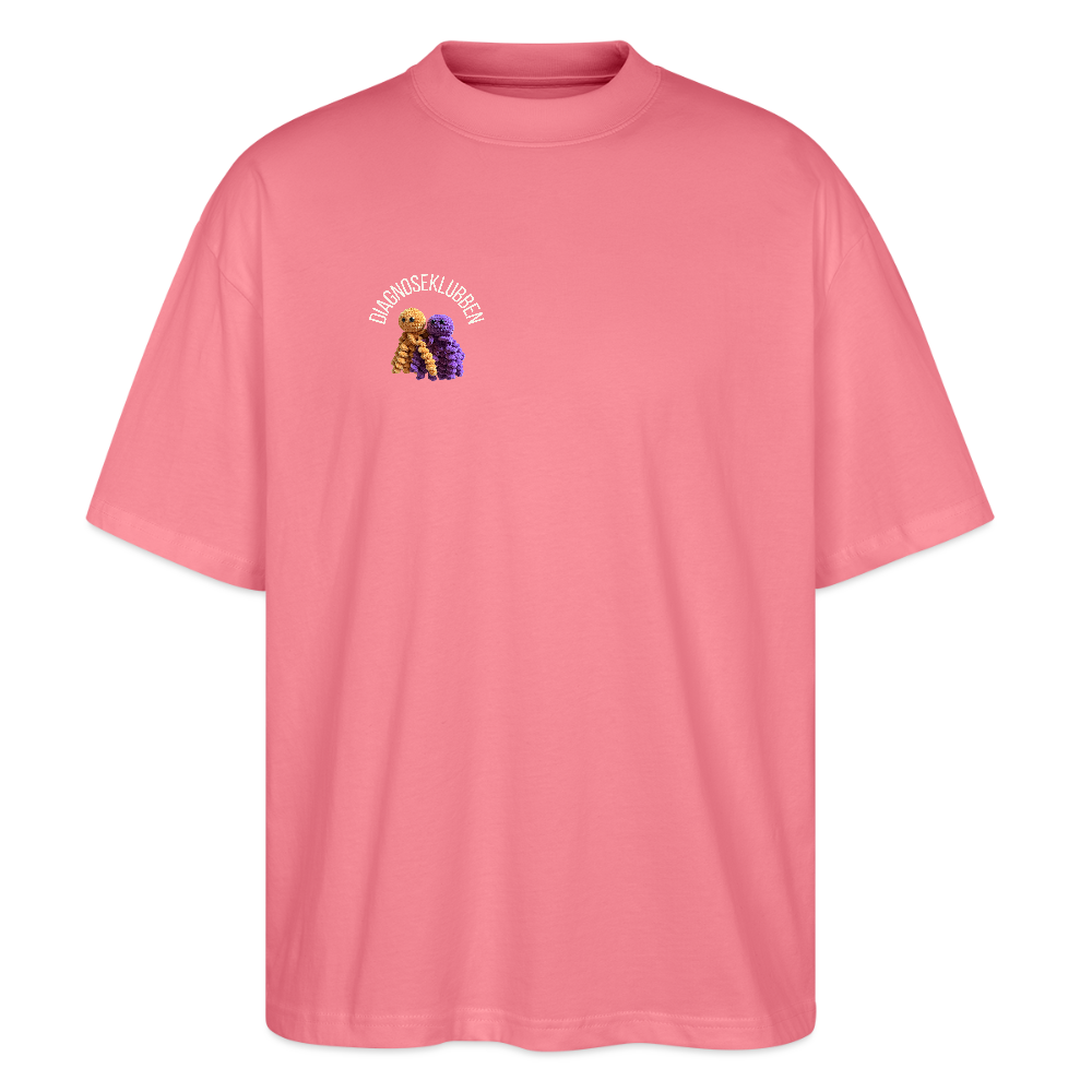 Oversize Unisex T-shirt med terapikatten Frede - pink 