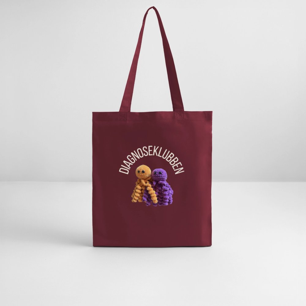 Stanley/Stella økologisk mulepose med lys tryk - burgunder-rød