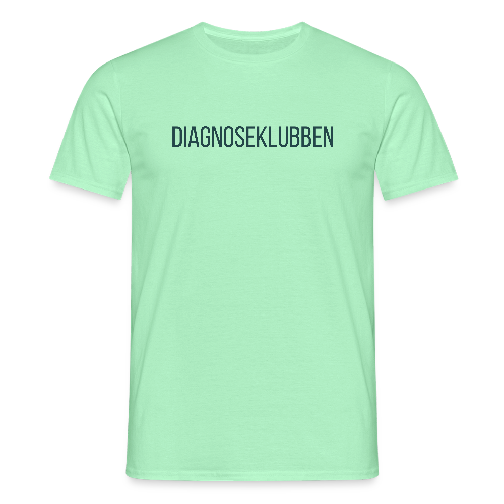 Herre-T-shirt med mørk tryk - fås i flere farver - mintgrøn