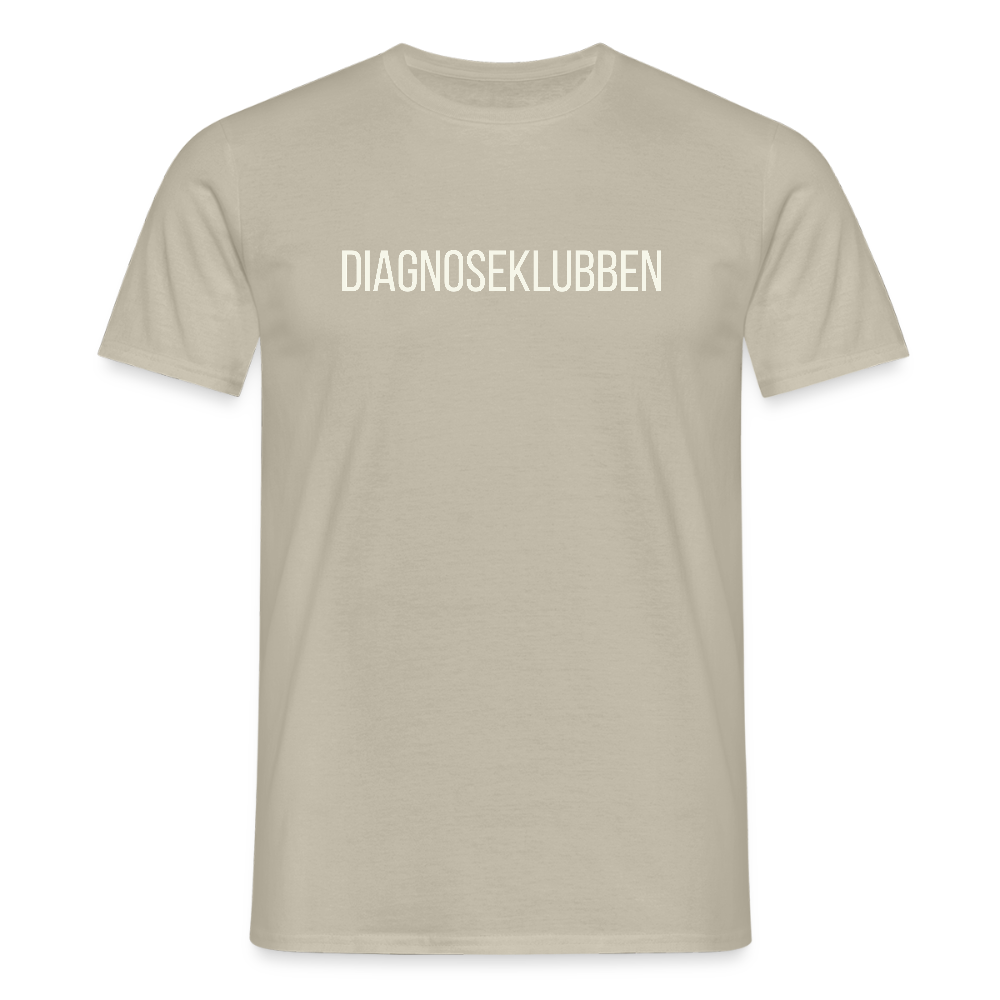 Herre-T-shirt med hvid tryk - fås i flere farver - sandbeige