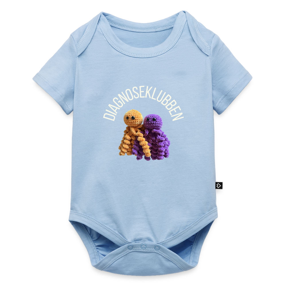 Kortærmet babybody, økologisk bomuld - flere farver - lyseblå