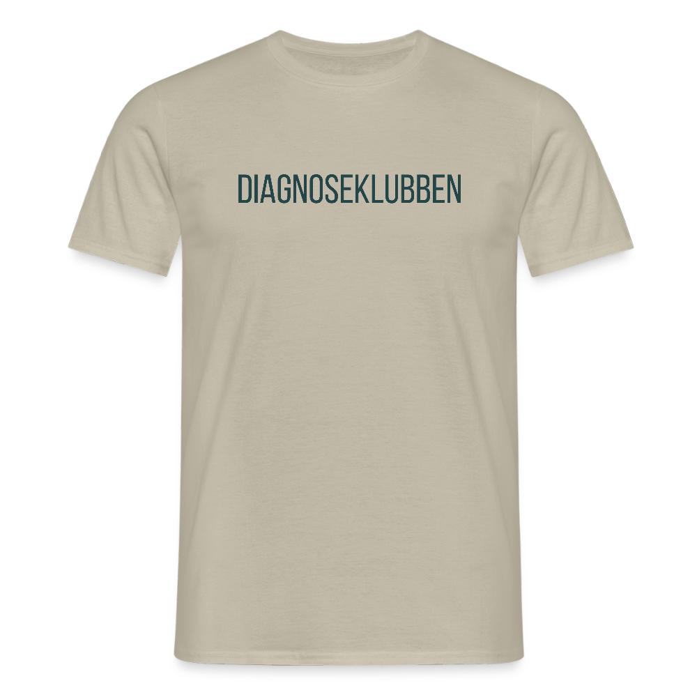 Herre-T-shirt med mørk tryk - fås i flere farver - sandbeige