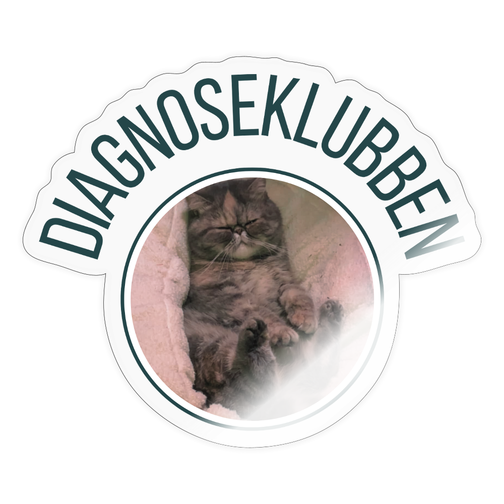 Terapikatten Frede som klistermærke - gennemsigtig blank