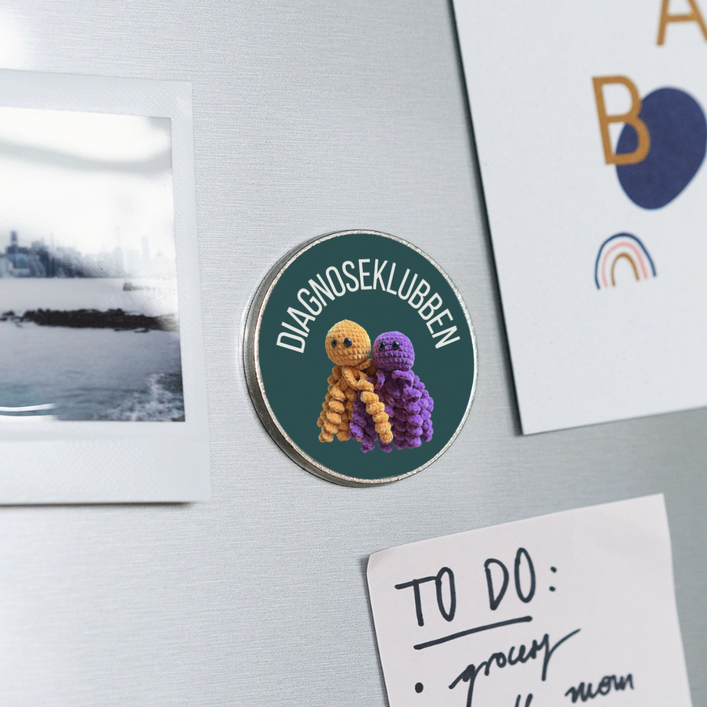 Rund køleskabsmagnet - white