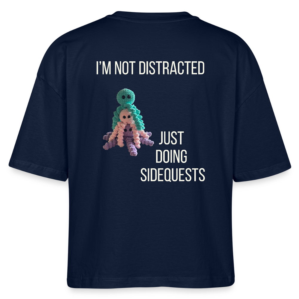 "I'm not distracted" Oversized Dame T-shirt - marineblå