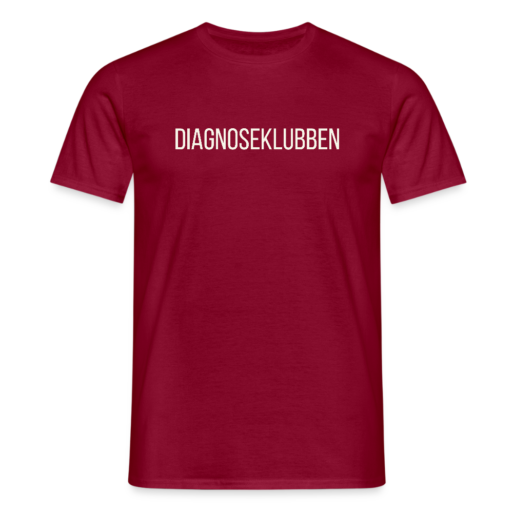 Herre-T-shirt med hvid tryk - fås i flere farver - teglrød