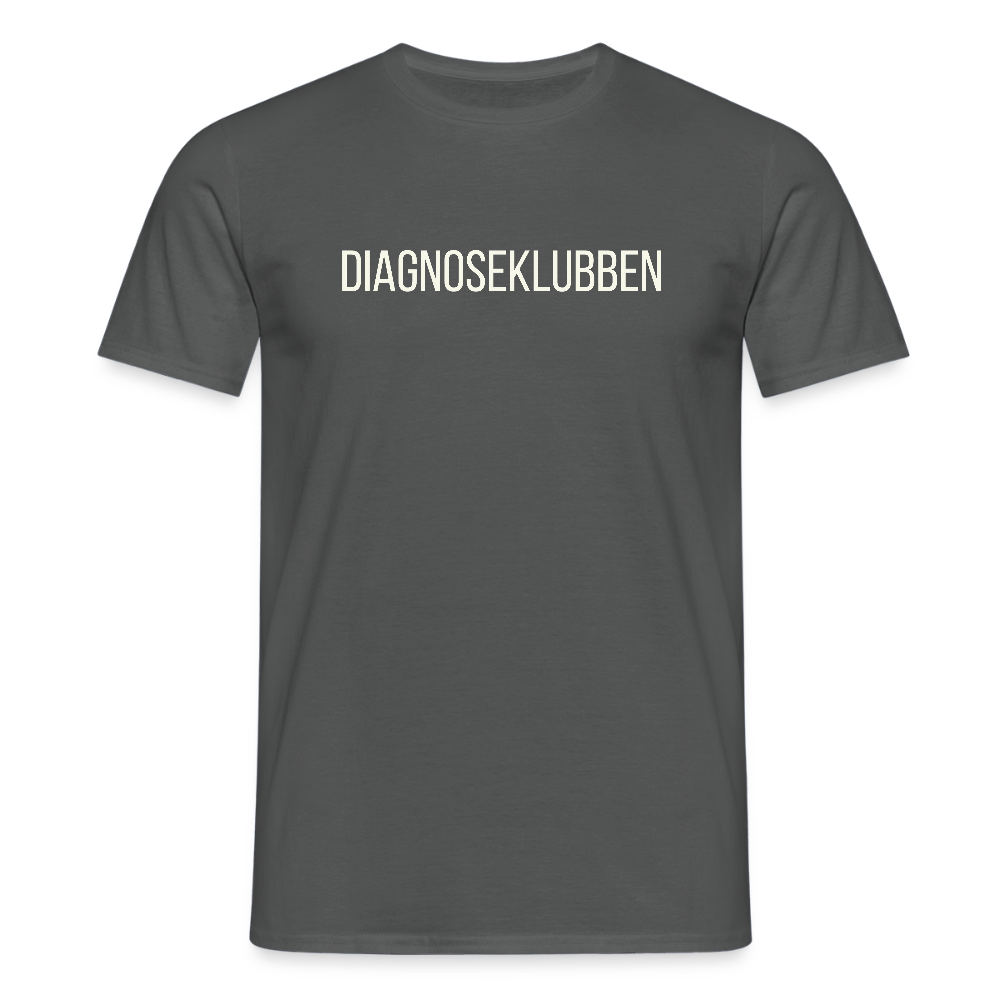 Herre-T-shirt med hvid tryk - fås i flere farver - charcoal