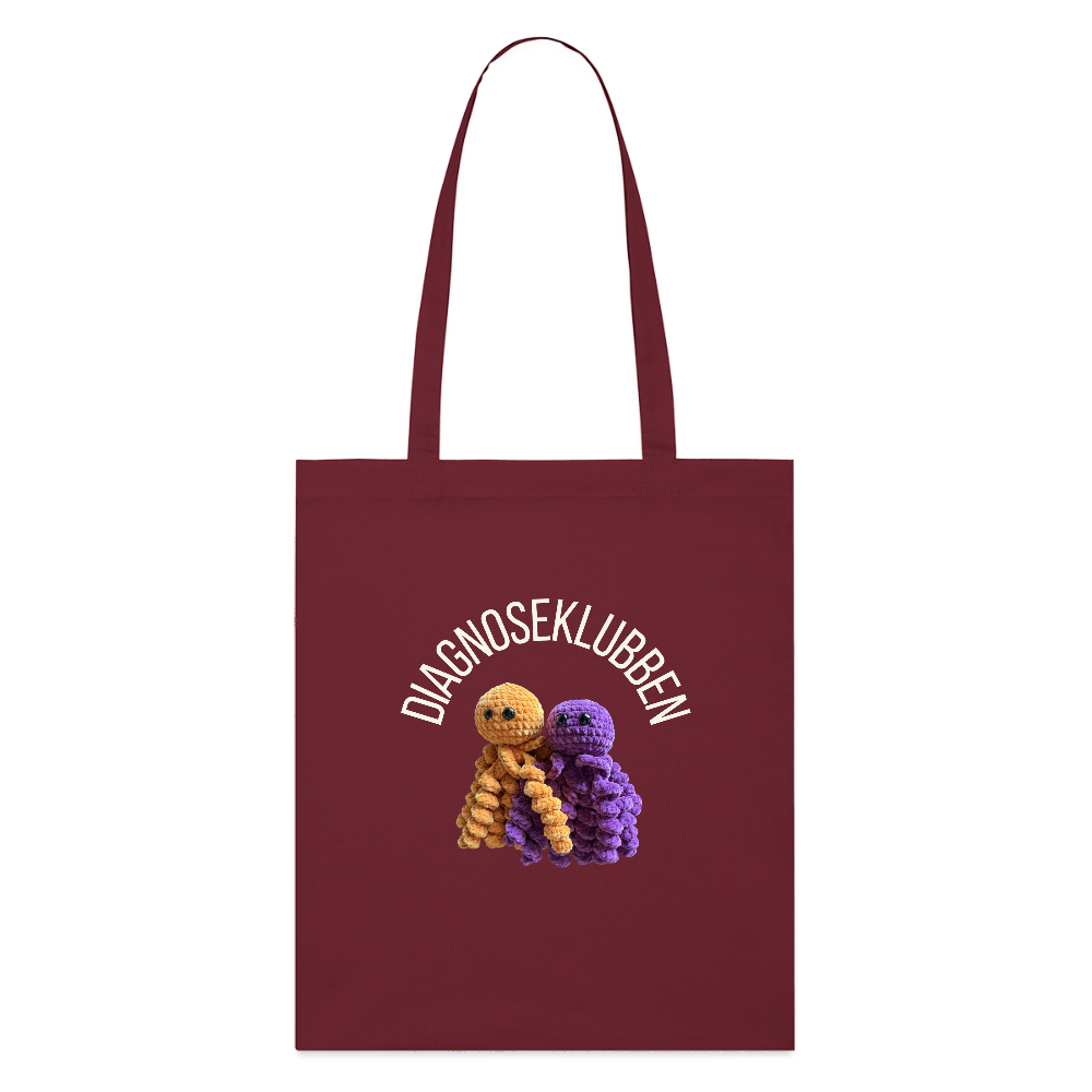 Stanley/Stella økologisk mulepose med lys tryk - burgunder-rød