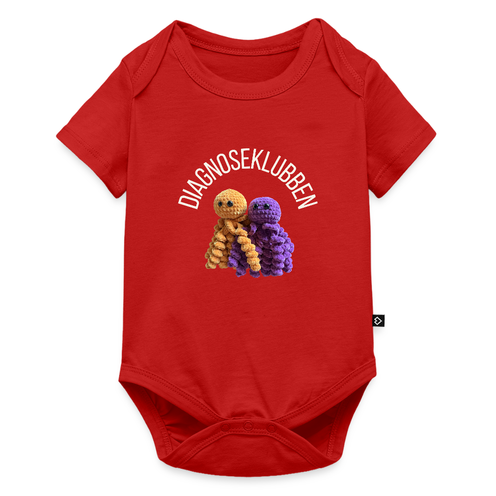 Kortærmet babybody, økologisk bomuld - flere farver - rød