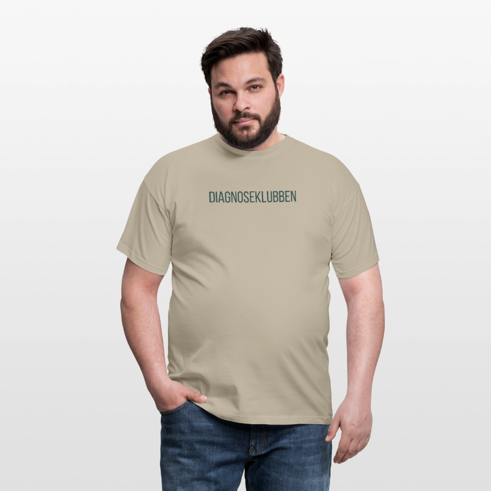 Herre-T-shirt med mørk tryk - fås i flere farver - sandbeige