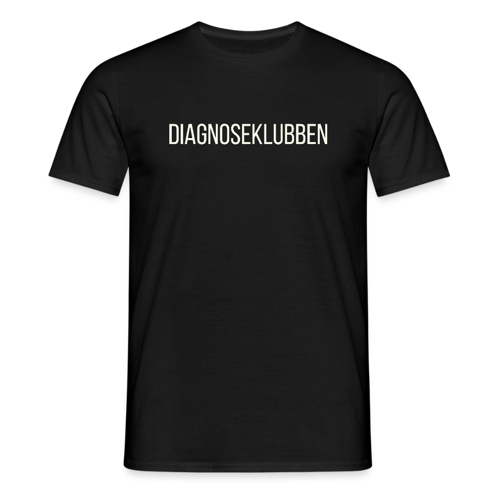 Herre-T-shirt med hvid tryk - fås i flere farver - sort