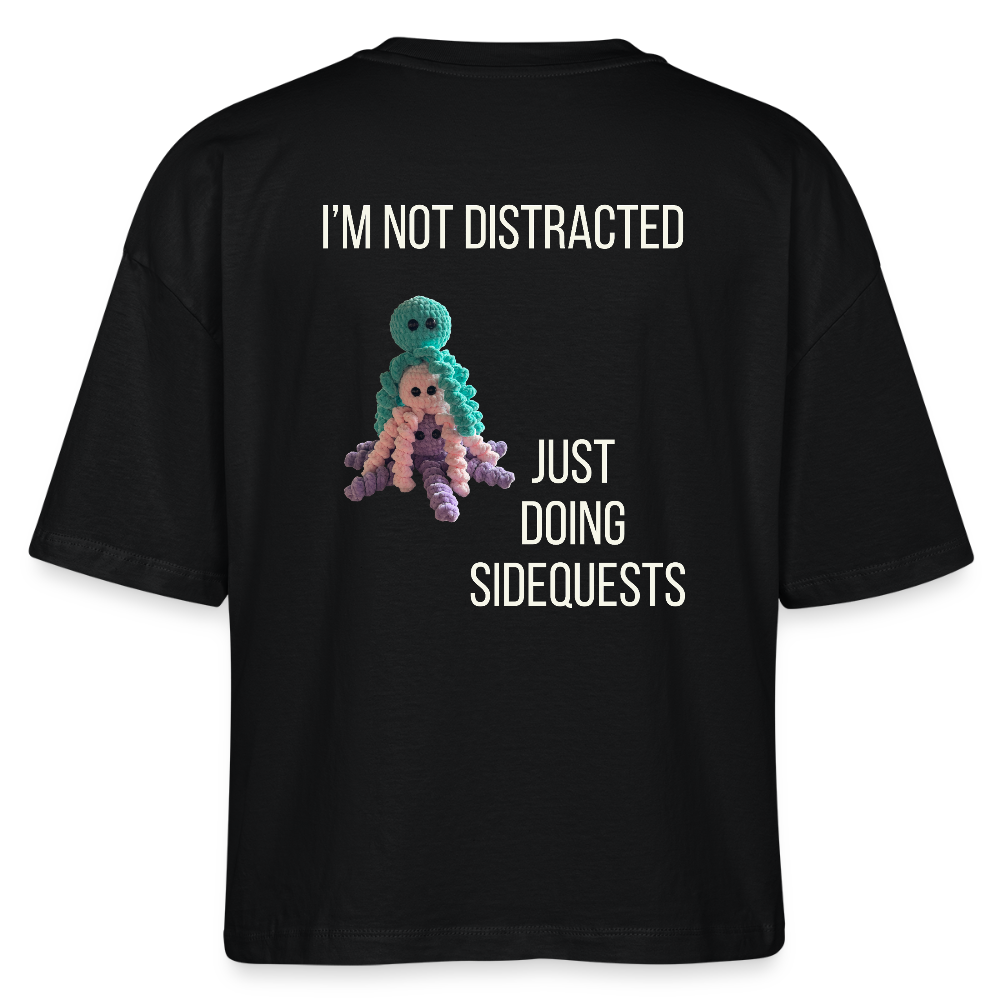 "I'm not distracted" Oversized Dame T-shirt - sort