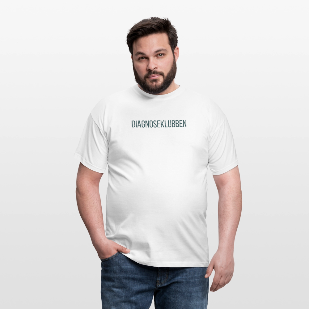 Herre-T-shirt med mørk tryk - fås i flere farver - hvid