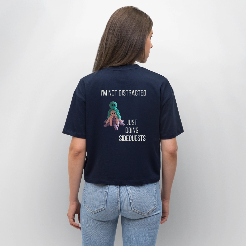 "I'm not distracted" Oversized Dame T-shirt - marineblå