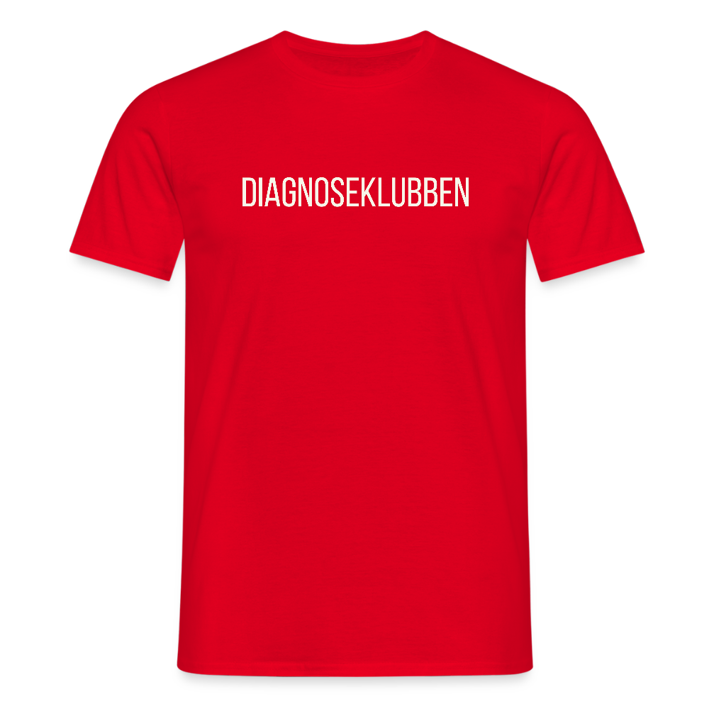 Herre-T-shirt med hvid tryk - fås i flere farver - rød