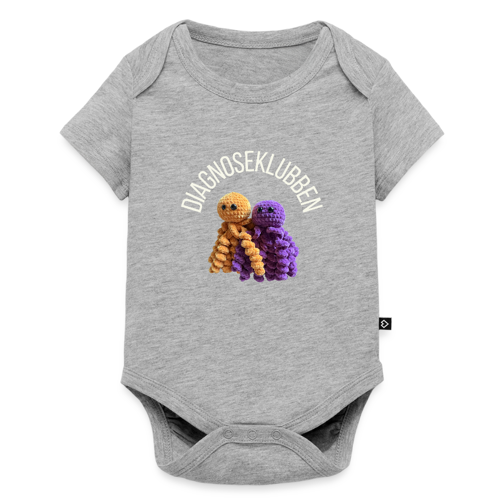 Kortærmet babybody, økologisk bomuld - flere farver - grå meleret
